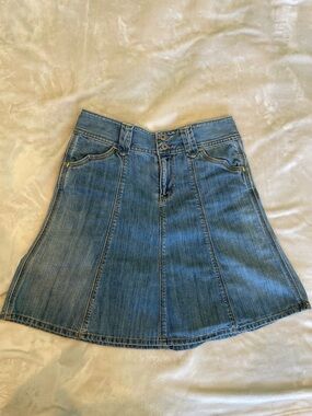 GAP Blue Denim A-Line Panel Skirt